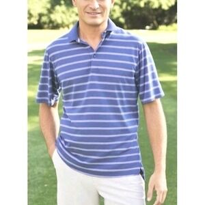 Striped Golf Polo Shirt, Short Sleeve Collared Casual Top